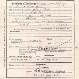 Discharge Certificate