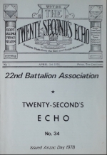 22nd Bn ECHO cover page 1978